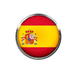 Spaniens flagga som en rund ikon