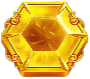 gul juvel formad som ett pentagon