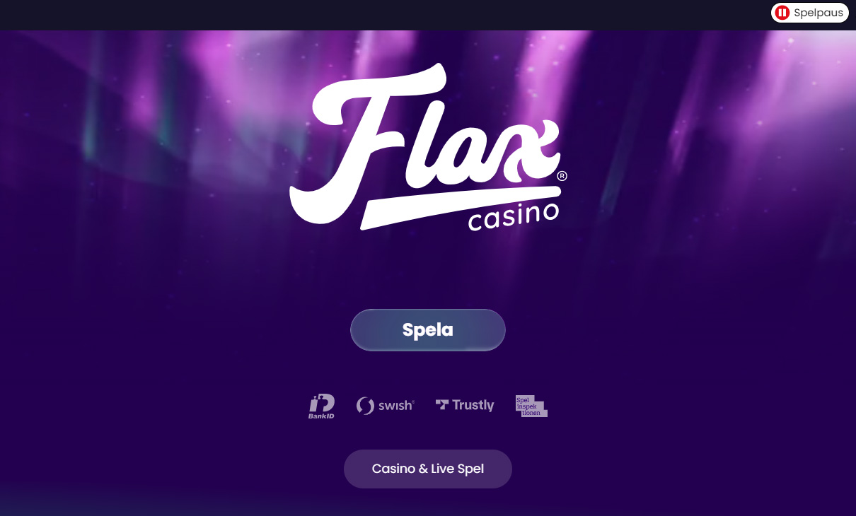 Flax Casinos hemsida.