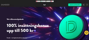 Första intryck av Dunder Casino.