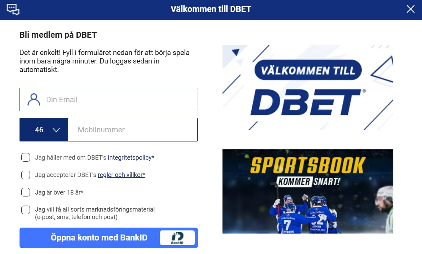 dbet registrering