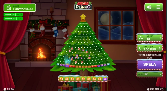 Xmas Plinko spelplan